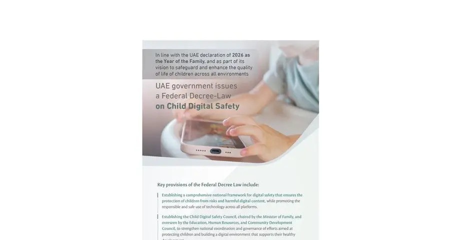UAE government issues a Federal Decree-Law on child digital safety