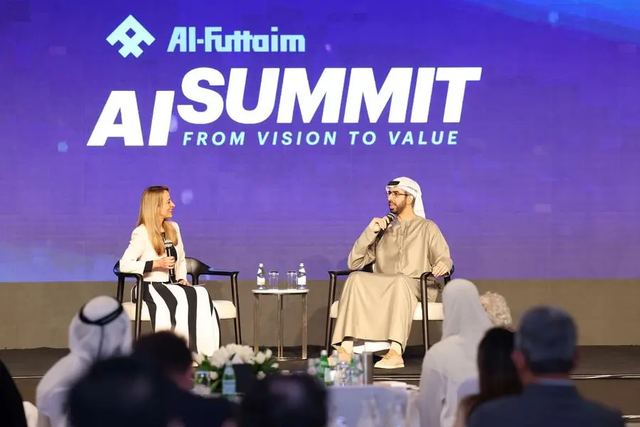 His Excellency Omar Sultan Al Olama, Minister of State for Artificial Intelligence, Digital Economy and Remote Work Applications, Director General of the Prime Minister\\u2019s Office spoke at the Al-Futtaim AI Summit. Image Courtesy: Al-Futtaim AI Summit