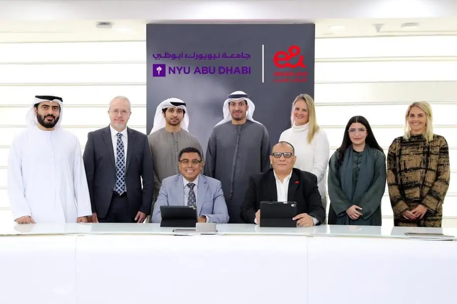 e& agreement signing with NYU Abu Dhabi. Image Courtesy: e&