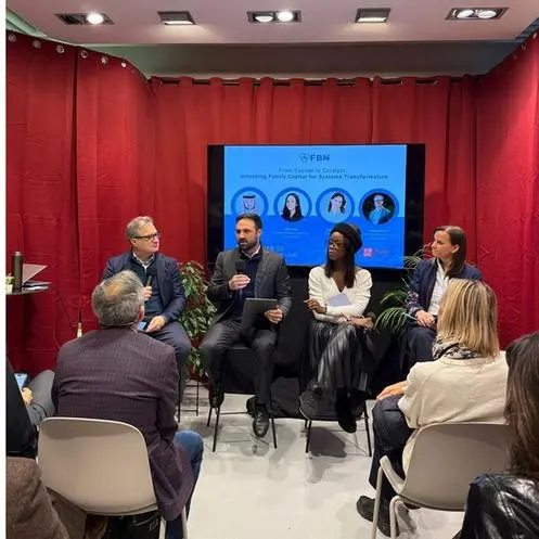 Khaled Sharbatly participates in a dialogue session on the role of family capital in sustainable economic transformation at Davos 2026