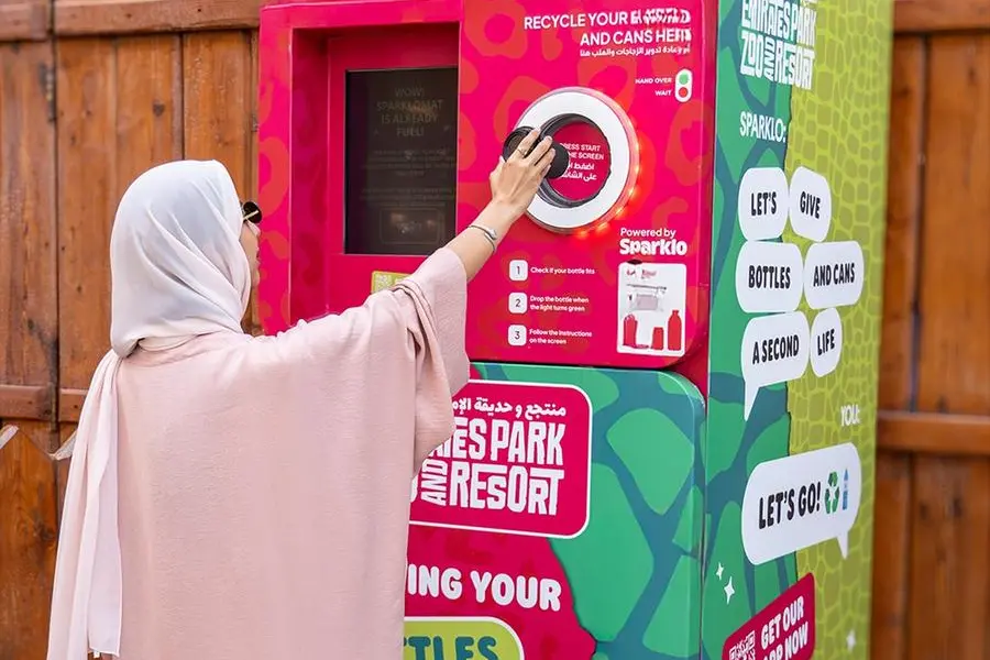 Emirates Park Zoo & Resort ensures that all collectables from the Sparklomats are transported to a recycling factory. Image Courtesy: Emirates Park Zoo & Resort