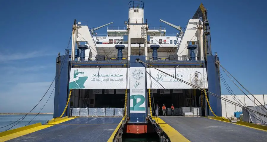 Saqr Humanitarian Ship arrives at Al Arish Port carrying UAE aid for Gaza