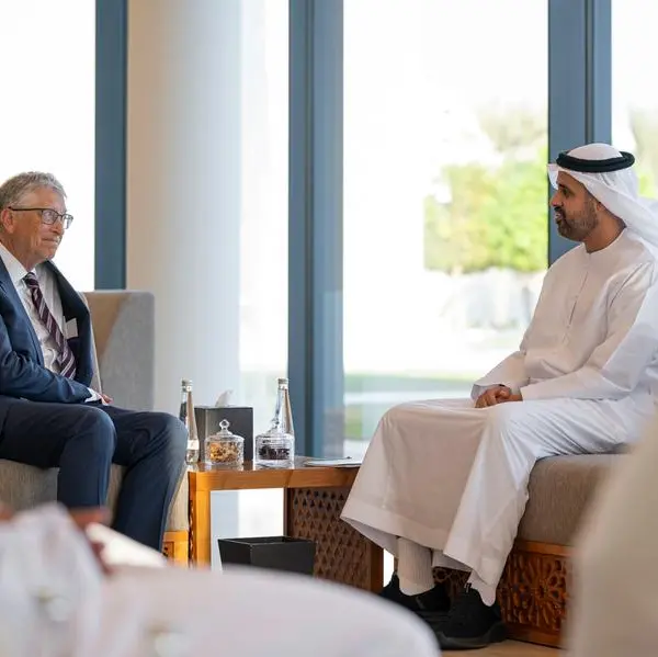 His Highness Sheikh Theyab bin Mohamed bin Zayed and Bill Gates discuss accelerating global development