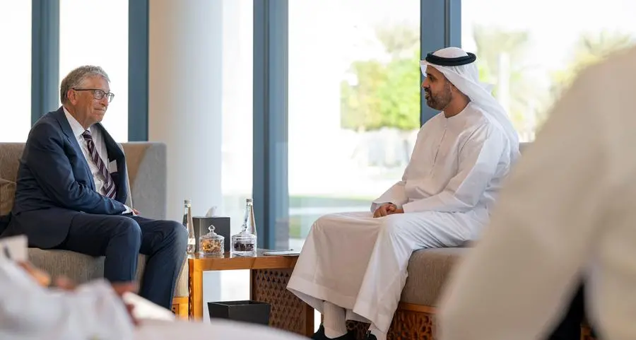 His Highness Sheikh Theyab bin Mohamed bin Zayed and Bill Gates discuss accelerating global development