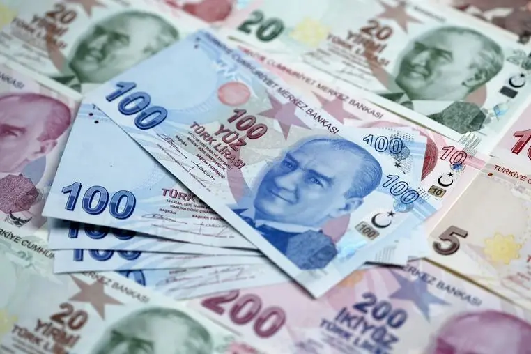 Turkish lira banknotes are seen in this photo illustration taken in Istanbul January 7, 2014. Turkey\\'s lira touched a new record low against the dollar on January 23, 2014, after the central bank left interest rates on hold and failed to meet market expectations for earlier and longer additional tightening. Picture taken January 7, 2014. REUTERS/Murad Sezer , Murad Sezer