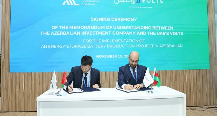 Volts UAE Limited and Azerbaijan Investment Company sign MoU for joint project implementation