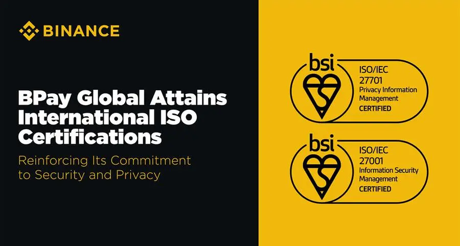 BPay Global achieves ISO/IEC 27001 and ISO/IEC 27701 certifications