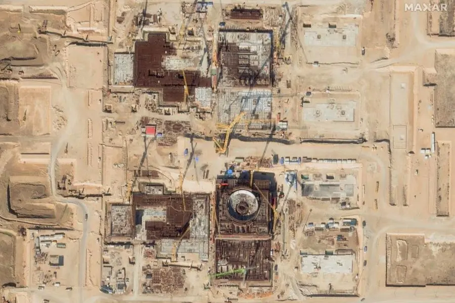 A satellite image shows new reactors under construction at the Bushehr site in Iran in this handout image dated January 1, 2025. Maxar Technologies/Handout via REUTERS , via REUTERS