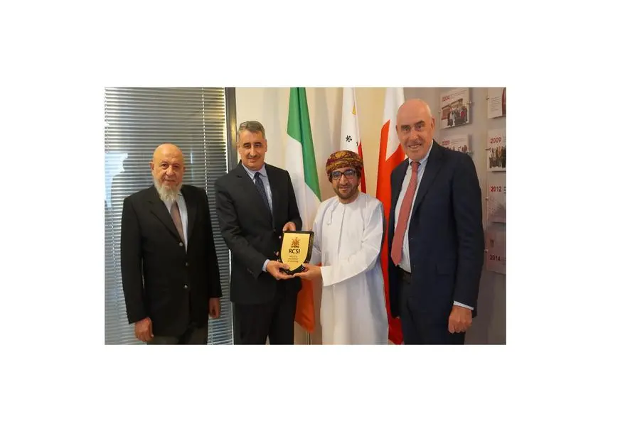 Professor Musbah Tanira, Professor Emeritus, Sultan Qaboos University, Professor Sameer Otoom, President of RCSI Medical University of Bahrain, Professor Rashid Al Abri, Dean of College of Medicine and Health Sciences, Sultan Qaboos University, Professor Alfred Nicholson, Vice President for Academic Affairs and Head of School of Medicine, RCSI Medical University of Bahrain. Image Courtesy: RCSI Medical University of Bahrain