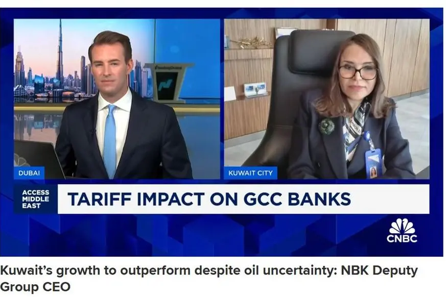 CNBC International interviews Ms. Shaikha Al-Bahar, Deputy Group Chief Executive Officer of National Bank of Kuwait (NBK). Image Courtesy: NBK