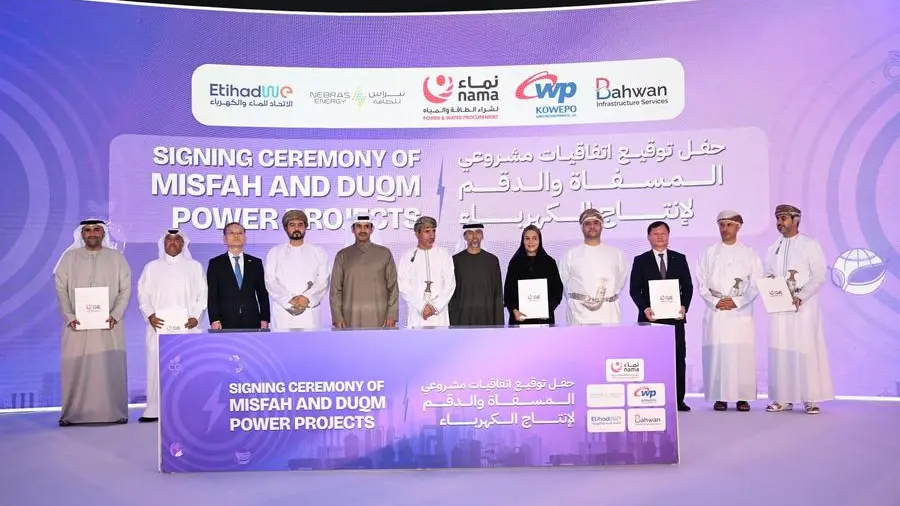 EtihadWE participates in consortiums developing Misfah, Duqm power projects in Oman