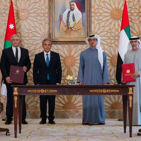 Mansour bin Zayed, Jordanian PM witness signing of agreement to develop railway network in Jordan, establish UAE–Jordan Railway Company
