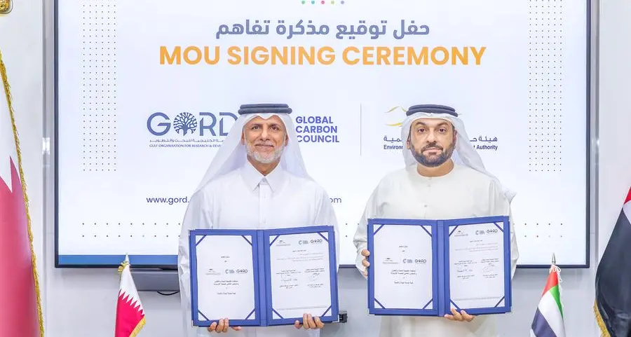 شراكة استراتيجية بين المنظمة الخليجية للبحث والتطوير والمجلس العالمي للبصمة الكربونية وهيئة حماية البيئة والتنمية برأس الخيمة