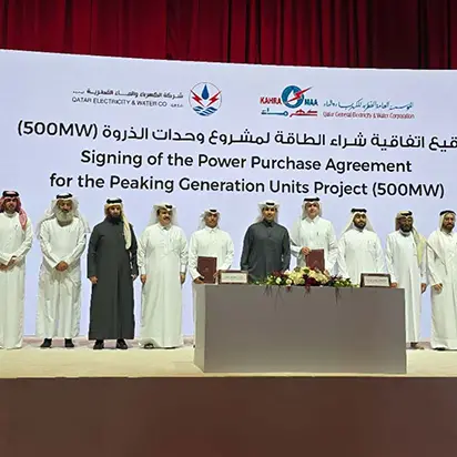 Qatar’s Kahramaa, QEWC sign PPA for 500 MW peaking power project at Ras Abu Fontas