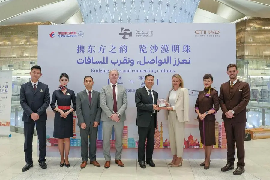 Zayed International Airport (AUH) welcomed the successful inaugural flight connecting Shanghai and Abu Dhabi. Image Courtesy: Abu Dhabi Airports
