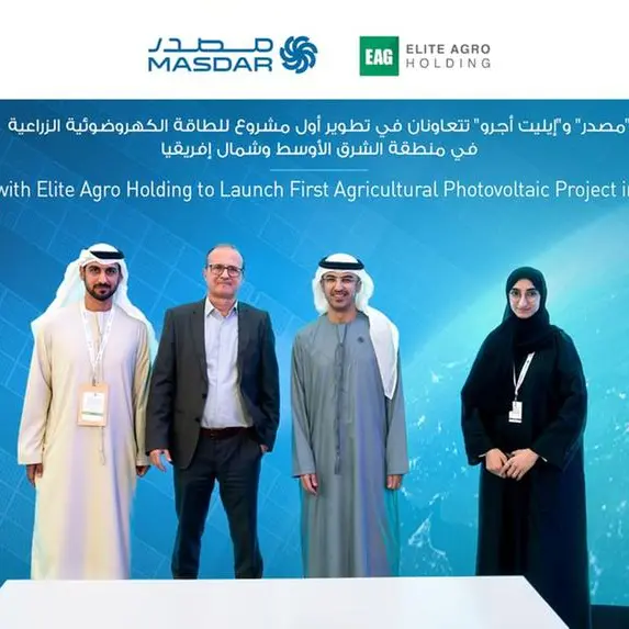 Masdar, Elite Agro Holding to launch first agricultural photovoltaic project in MENA region