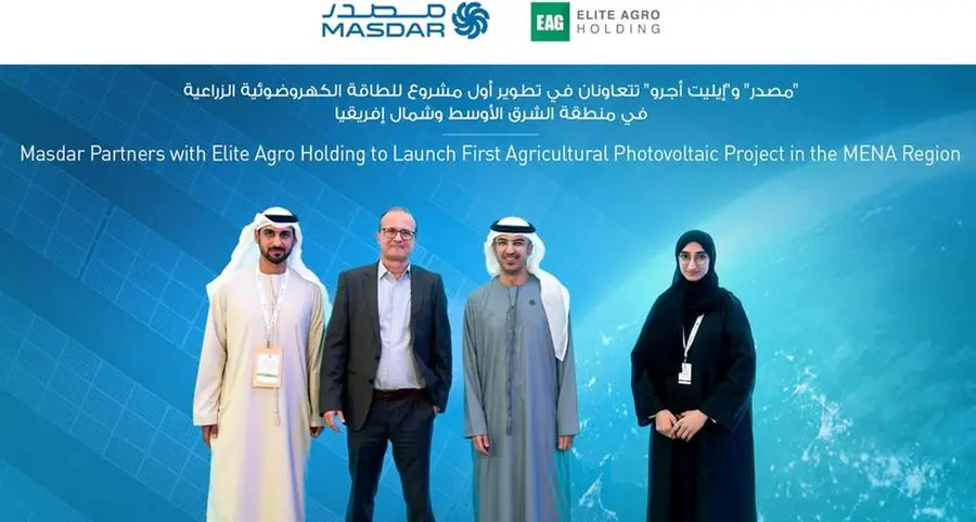 Masdar, Elite Agro Holding to launch first agricultural photovoltaic project in MENA region