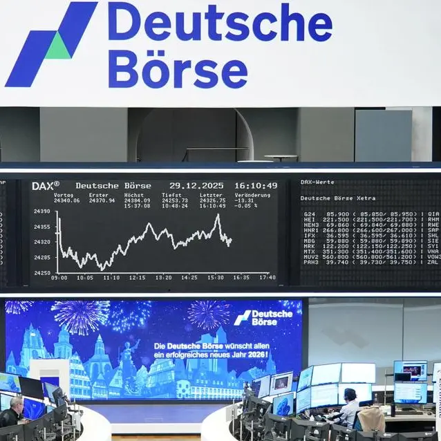 European shares steady near record highs ahead of year-end