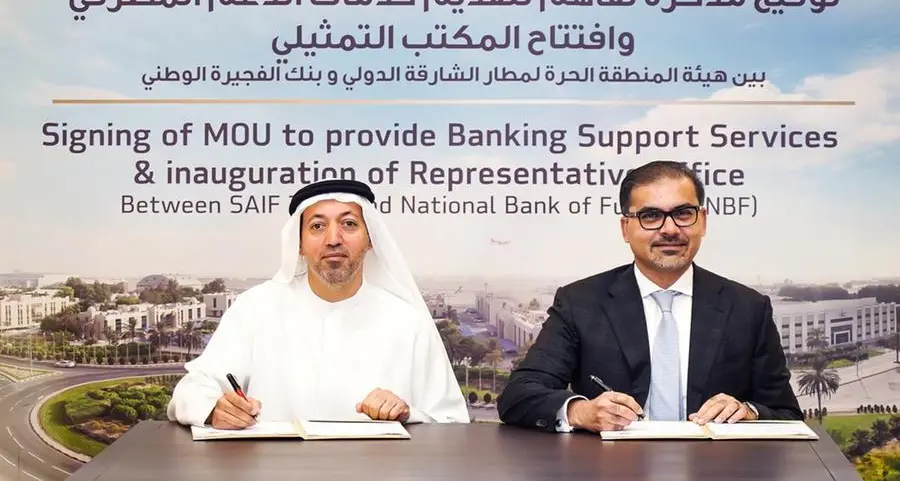 SAIF Zone signs MoU with National Bank of Fujairah to enhance banking access for businesses and investors