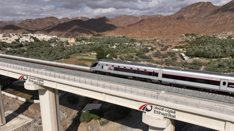 First Etihad Rail passenger service arrives from Fujairah in Abu Dhabi
