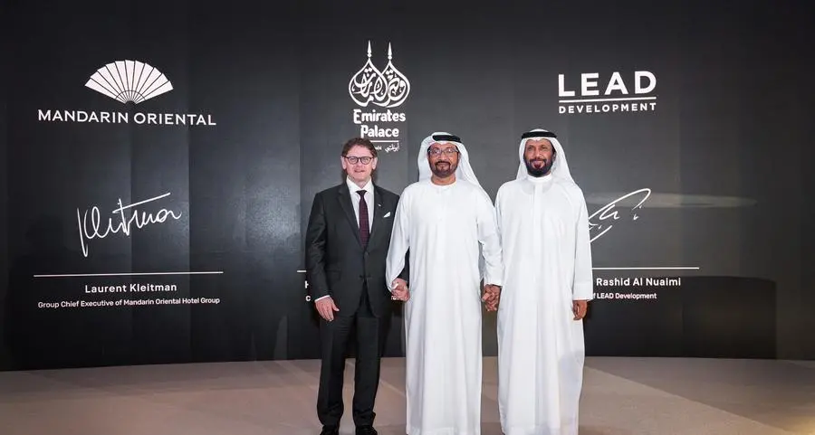 شركة قصر الإمارات و\"ليد للتطوير العقاري\" ومجموعة فنادق ماندارين أورينتال تعلن عن مشروع \"قصر الإمارات، ماندارين أورينتال مانشنز، أبوظبي\"