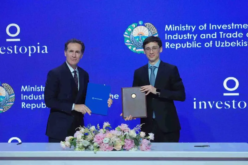 MoU was signed by Dr. Jean Fares, CEO of Investopia, and H.E. Shokhrukh Gulamov, Deputy Minister of Investments, Industry and Trade of Uzbekistan. Image Courtesy: UAE Ministry of Economy