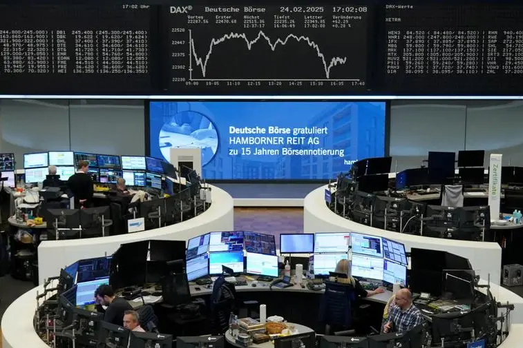 German share price index DAX graph is pictured at the stock exchange in Frankfurt, Germany, February 24, 2025. REUTERS/Staff. , Reuters