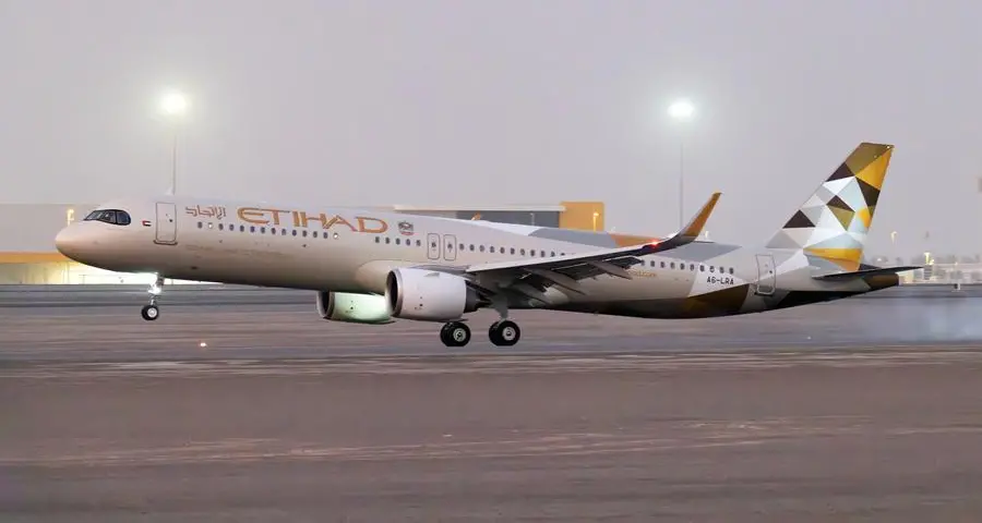 Etihad Airways' first Airbus A321LR touches down in Abu Dhabi