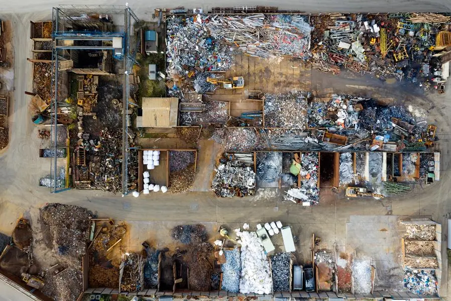 Directly above view of scrap metal yard. Image used for illustrative purpose Getty Images , Getty Images