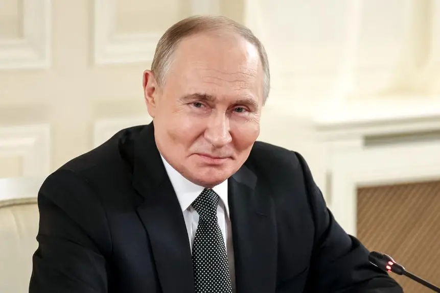 Russian President Vladimir Putin attends a meeting with representatives of international news agencies on the sidelines of the St. Petersburg International Economic Forum (SPIEF) in Saint Petersburg, Russia June 18, 2025. Sputnik/Vyacheslav Prokofyev/Pool via REUTERS.