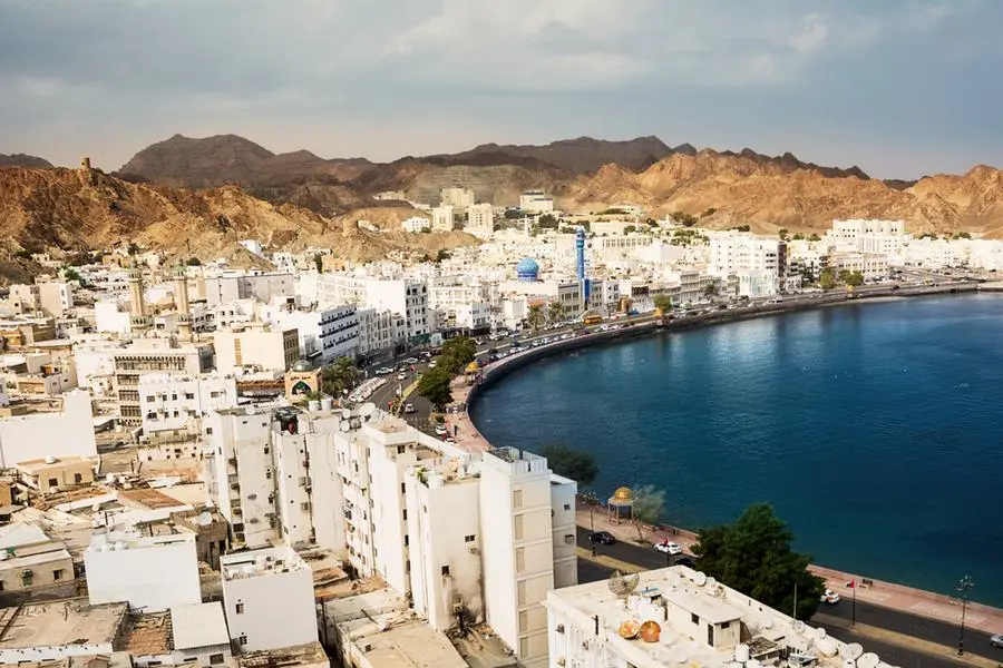 Mutrah waterfront with Mosque in Muscat at sunset and Corniche with nobody. Image used for illustrative purpose. Getty Images