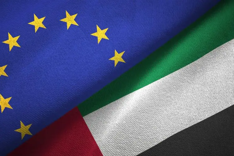 United Arab Emirates and European Union flag together. Getty Images Image used for illustrative purpose.