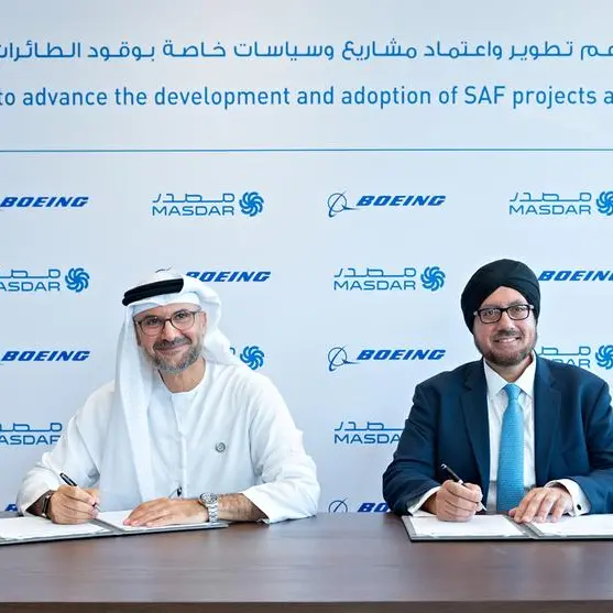 \"مصدر\" و\" بوينج\" تتعاونان لدعم تطوير قطاع وقود الطيران المستدام في الإمارات والعالم