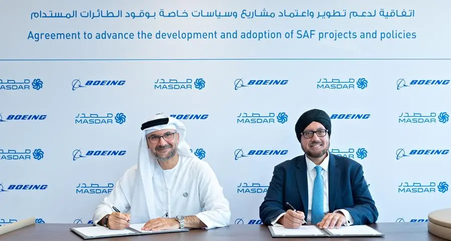 \"مصدر\" و\" بوينج\" تتعاونان لدعم تطوير قطاع وقود الطيران المستدام في الإمارات والعالم