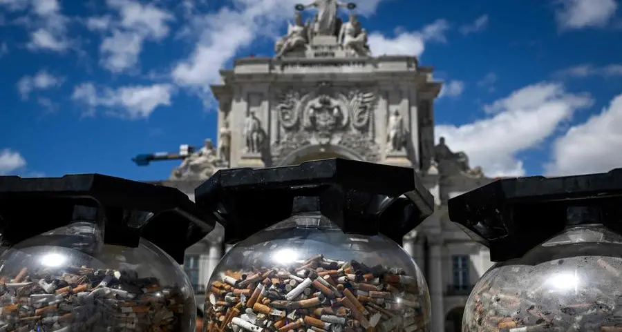 Climate activists heap up 650,000 cigarette butts in Portugal