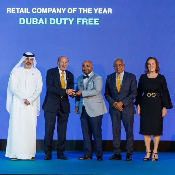 Dubai Duty Free receives its fifth retail company of the year award at the Gulf Business Awards 2023