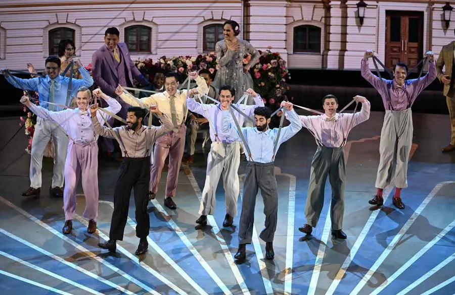 Dancers perform 'Naatu Naatu' from \\\"RRR onstage during the 95th Annual Academy Awards at the Dolby Theatre in Hollywood, California on March 12, 2023. (Photo by Patrick T. Fallon / AFP)