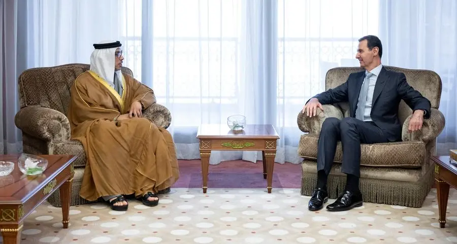 Mansour bin Zayed meets with Syrian President