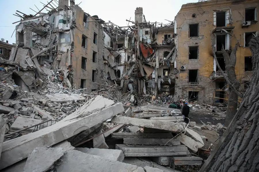 A view shows a residential building destroyed by a Russian missile strike, amid Russia\\u2019s attack on Ukraine, in Kramatorsk, Ukraine February 2, 2023. REUTERS/Vyacheslav Madiyevskyy , Reuters/REUTERS