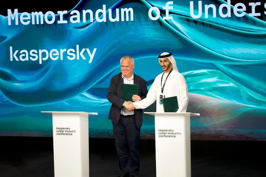 <p>Mohammad Bin Sulaiman, CEO of Moro Hub and Eguene Kaspersky, CEO of Kaspersky</p>\\n