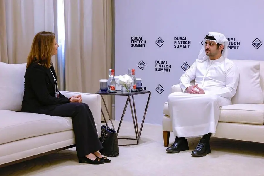 HH Sheikh Maktoum\\u2019s meeting with Adena T Friedman, Chair and CEO of Nasdaq. Image Courtesy: Government of Dubai Media Office