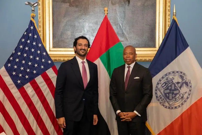 <p>H.E. Bin Touq meets with the Mayor of New York City to explore strengthening of cooperation in new &amp; sustainable economic sectors</p>\\n
