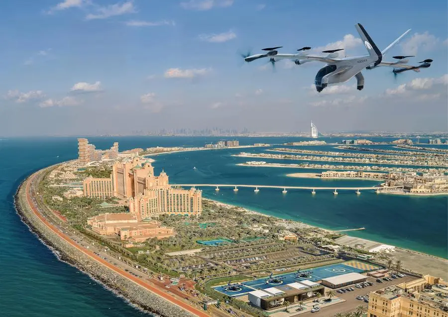 Vertiport infrastructure will be built at the Falcon Heliport at Atlantis, the Palm in Dubai, and the Marina Mall heliport at Abu Dhabi Corniche. Image courtesy of Archer.