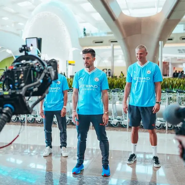 Manchester City players in starting line-up for Etihad at Zayed International Airport