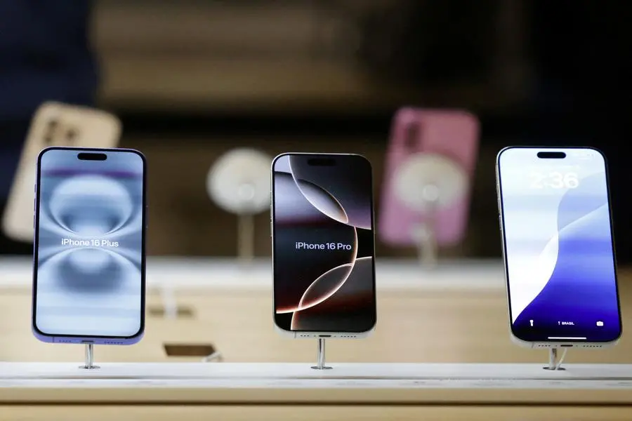 A view of Apple iPhones displayed at an Apple Store at Grand Central Terminal in New York City, New York, U.S., October 16, 2024. REUTERS/Kent J. Edwards. , Reuters