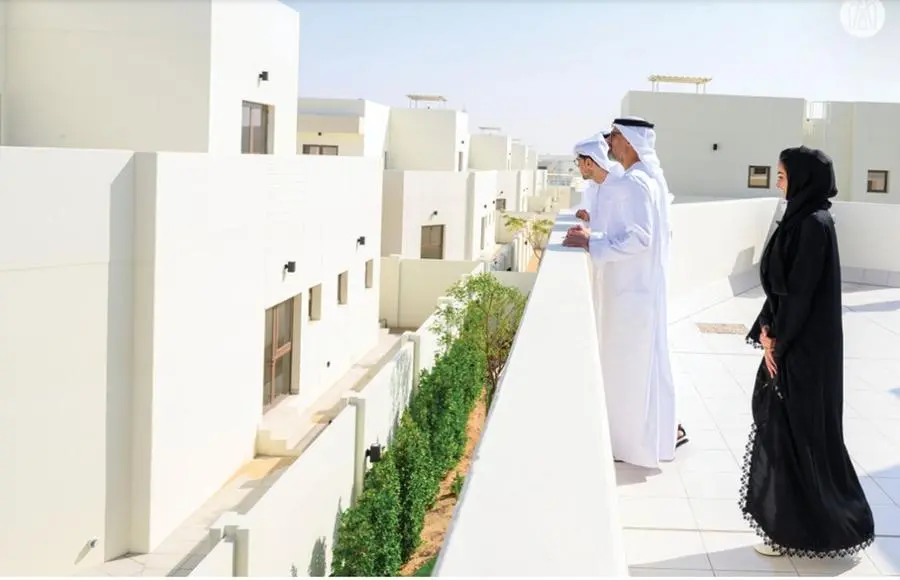 Government officials tour completed homes at the Al Wathba housing project. (Photo supplied by Abu Dhabi Media Office)