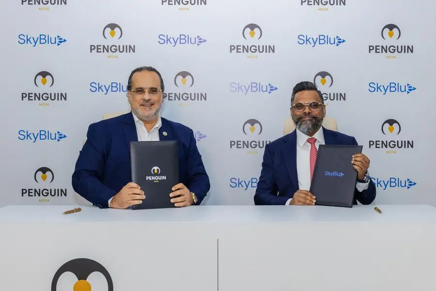 Hussam Al Mulhem, Founder and CEO of Penguin Media, and Dato Manikandamurthy Velayoudam, Group Chairman & Managing Director of SkyBlue Media Group. Image Courtesy: Penguin Media