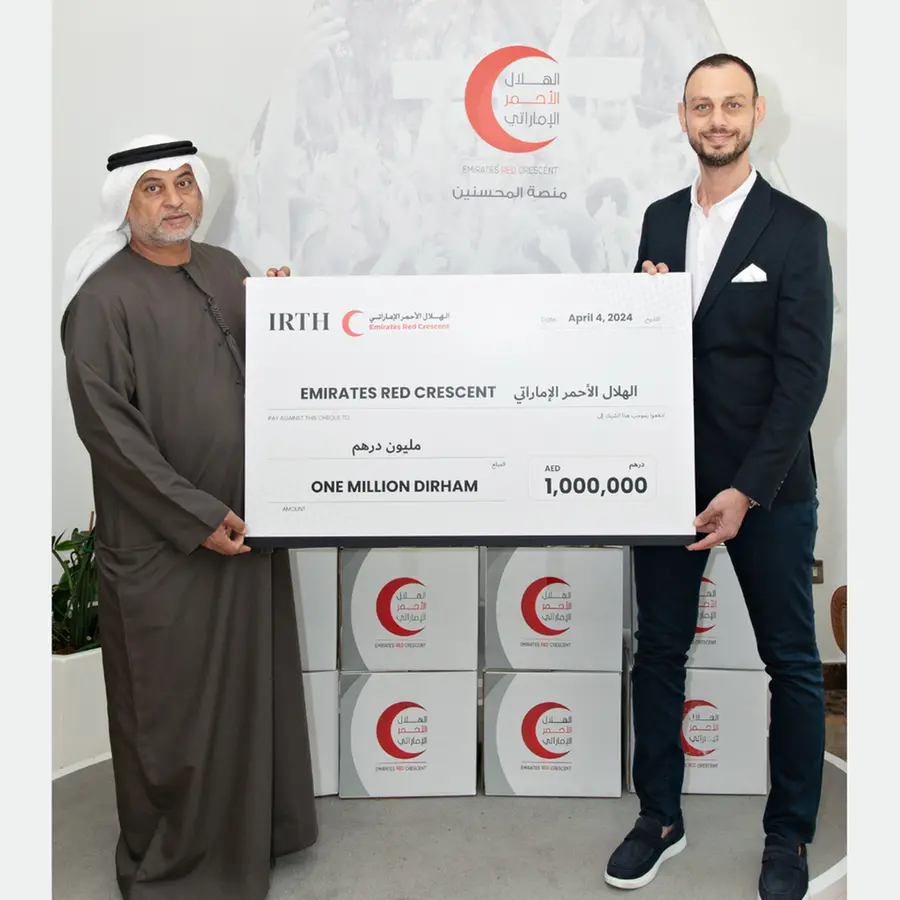 Dubai Real Estate Developer IRTH donates One Million AED to Emirates Red Crescent on behalf of its agents