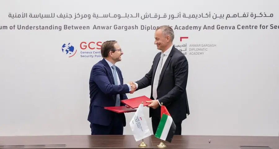 Anwar Gargash Diplomatic Academy signs MoU with Geneva Centre for Security Policy