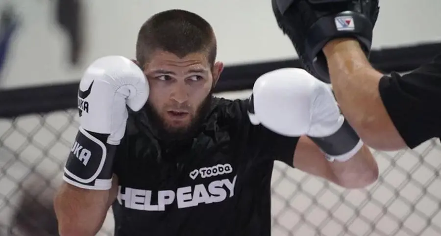 Khabib’s official training gloves will be sold at Tooba Charity Auction in Dubai